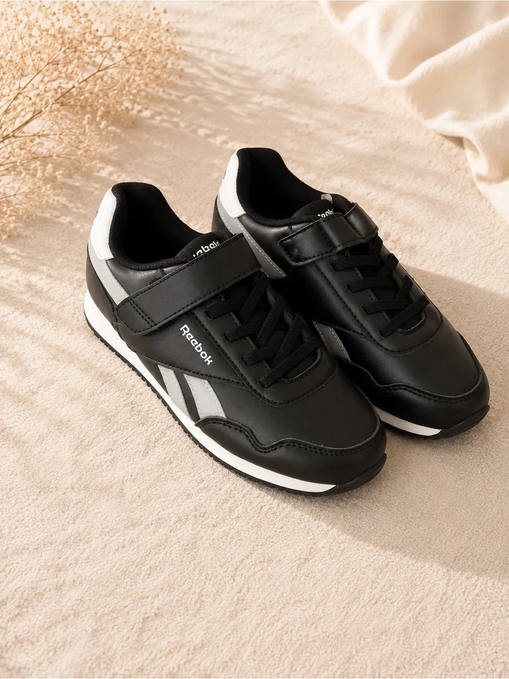 Reebok Black and White Kids Sneakers